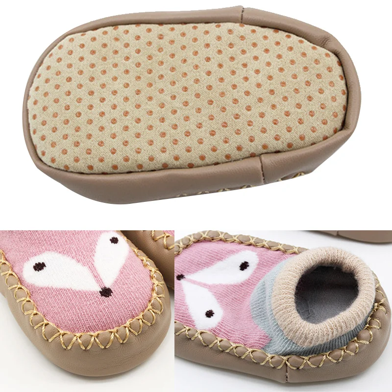 Носки тапочки с рисунком для детей 1 пара противоскользящие хлопковые носки