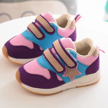 

Kids Causal Shoes for Girls Boy Sneakers Baby Toddler first Walkers Children Comfortable Shoes Stripe Star Breathable Mesh Shoes