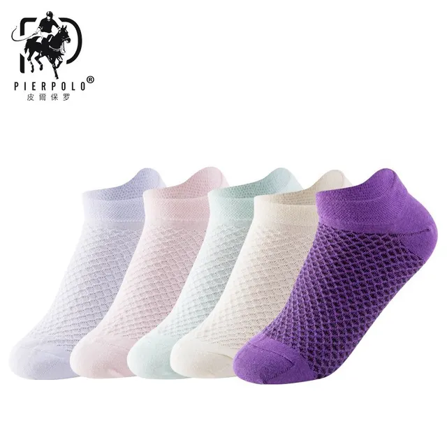 2018 New Fashion Grid short socks Pier Polo Spring And Summer Ladies Cotton Boat Socks Solid Color women compression sock