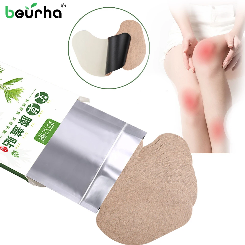 

60PCS New 2019 Knee Moxa Moxibustion Plaster Leg Pain Relief Wormwood Sticker Self Heating Warming Meridians Patches Plaster