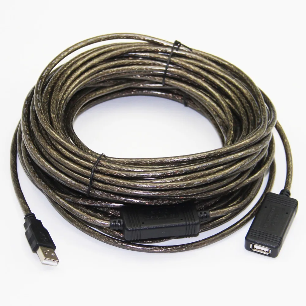 Активный ретранслятор Bochara USB2.0 Удлинительный кабель штырь гнездо + Плетеный