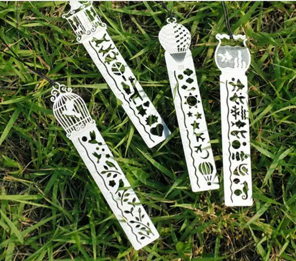 Korea stationery shop fresh cutout metal Bookmarks ruler Ultrathin metal ruler