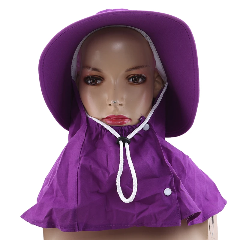 Light purple Складная женская летняя Защитная шляпа для лица, Солнцезащитная женская шляпа, шаль, одноцветная женская шляпа - Цвет: Light purple