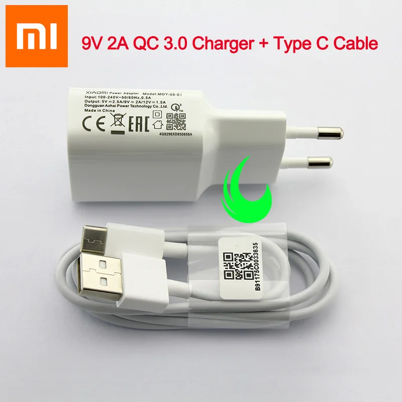 Оригинальное быстрое зарядное устройство Xiaomi Mi9 Se адаптер питания QC 3 0 для F1 Mi 9 Plus