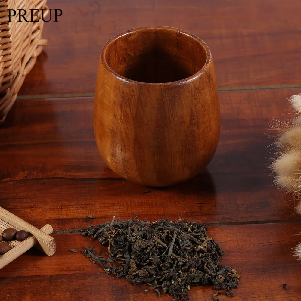 

1Pc Cool Wooden Wood Cup Primitive Handmade Natural Spruce Breakfast Beer Coffee Milk Drinkware