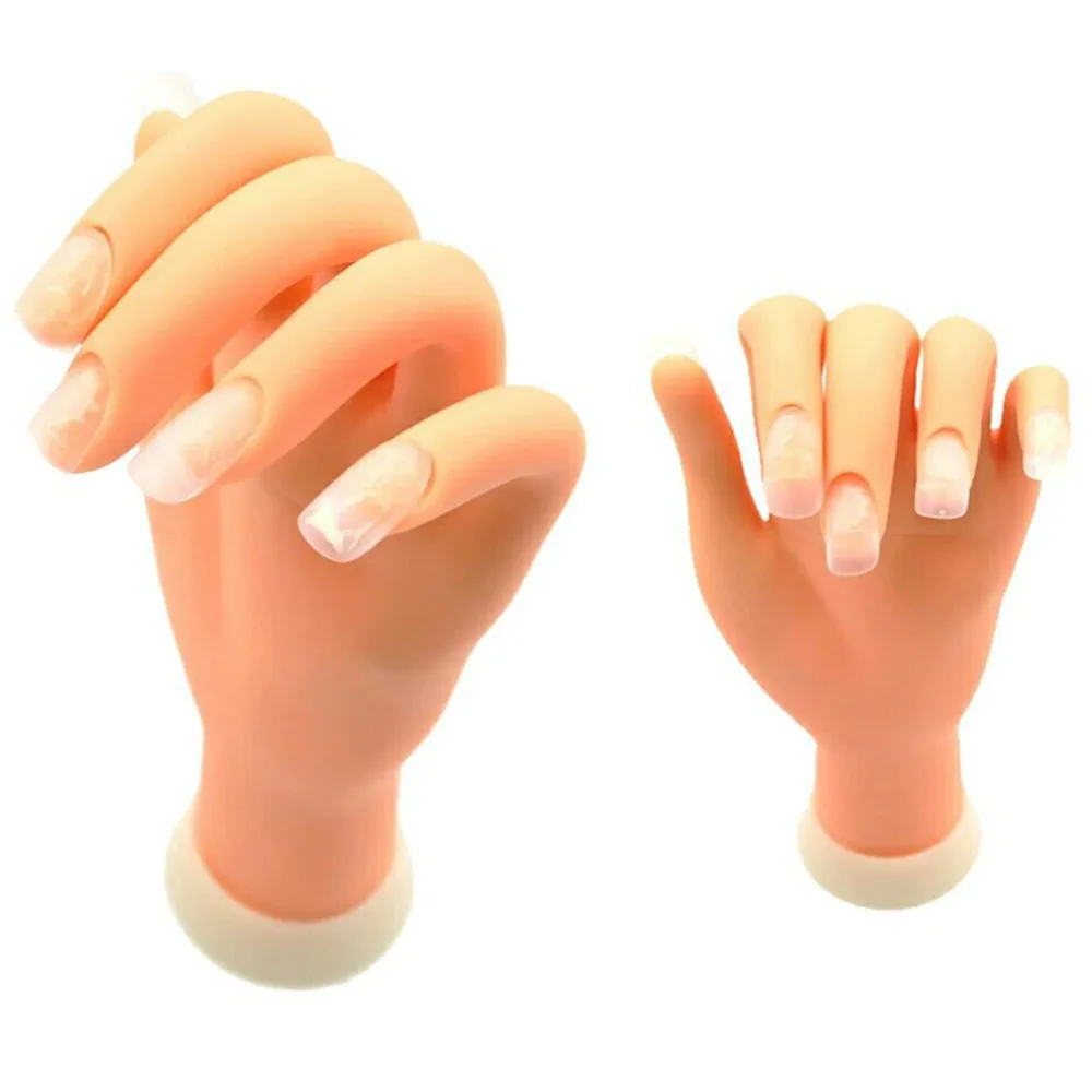  New arrival Practice Nail Art Hand Soft Training Display Model Hands Flexible Silicone Prosthetic P