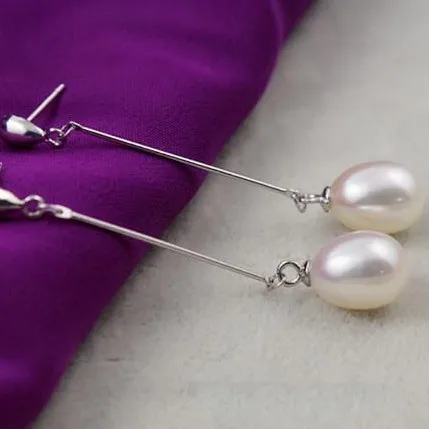 Natural Pearl Earrings For Women 925 Sterling Silver Jewelry Water Drop Pearl Earring Quality Wedding Gift pearl earrings drop earrings dome teardrop earrings