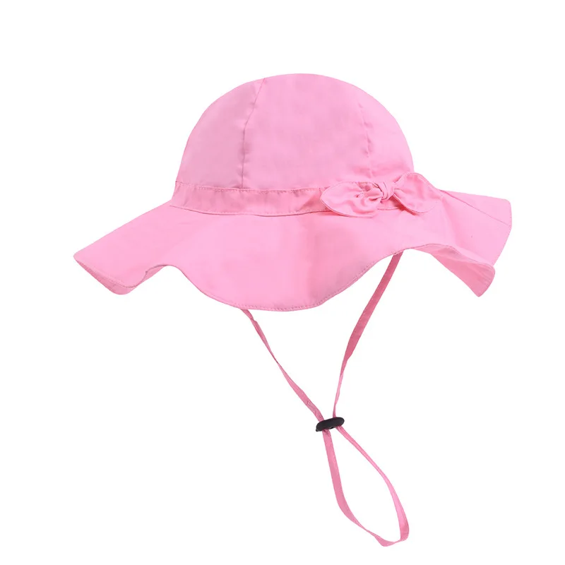 Мягкая солнцезащитная Кепка-трансформер для маленьких детей, летние уличные кепки с сеткой, Пляжная Панама для маленьких мальчиков и девочек 0-4 лет - Цвет: Розовый