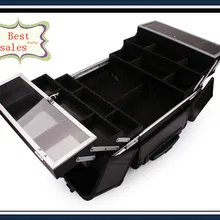 EMS Профессиональная Алюминиевая коробка для косметики чехол для макияжа с колесами черный