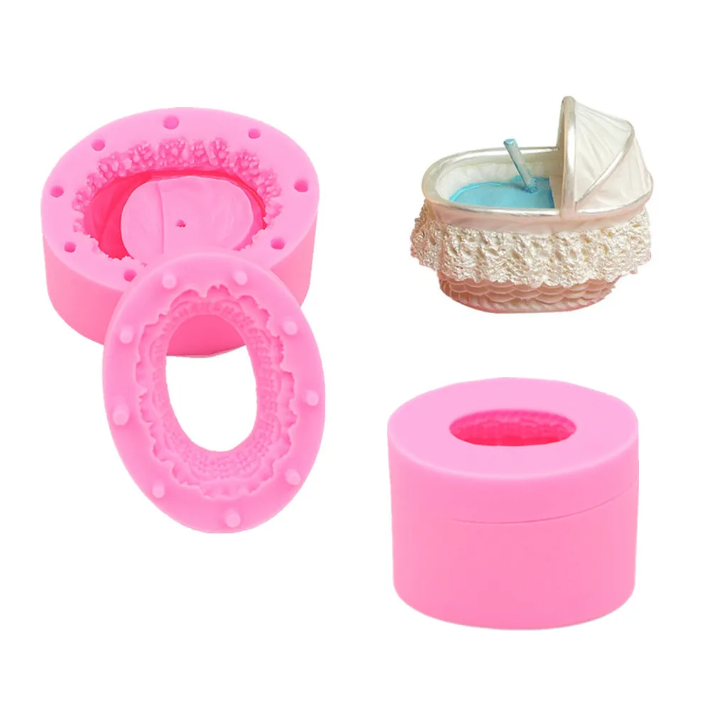 Baby Cradle Kelp Cake Silicone Mold Handmade Chocolate Candle Craft Mold Cake Dessert Decorative Mold DIY Bakery Gadgets new