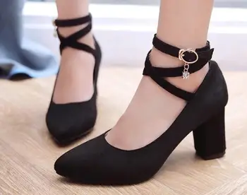 

Ladies Spring Chaussure Femme High Heels Women Pumps Wedding Shoes Woman Sapato Feminino Chunky Zapatos Mujer Female P161662
