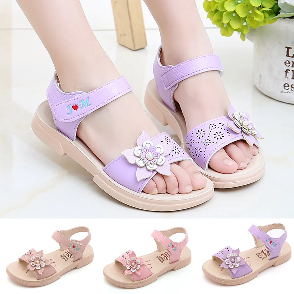 Shoes Sandals for Girls Peep Toe Sandalets Lace Pearl Shoes for Party Girls Single Princess Shoes Sandals Beach Shoes Plastic
