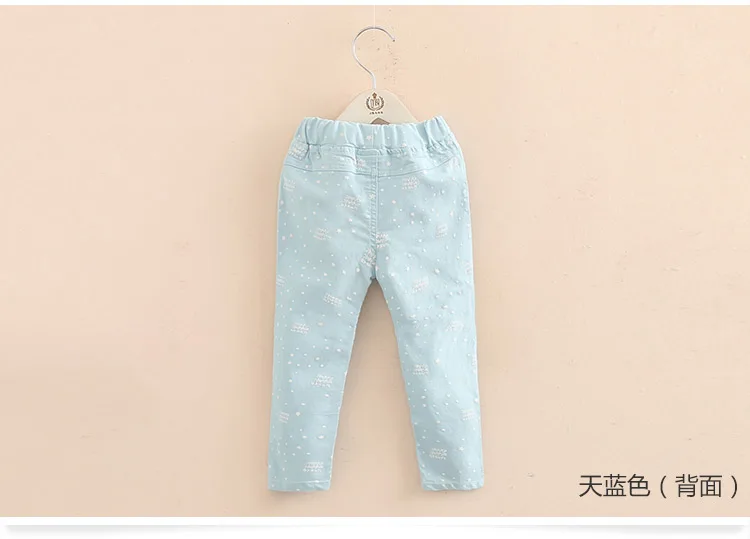2018 3-12T Years Kids Children Cotton Solid Color Star Print Basic Elastic Capri Little Girl Tight Pants Spring Autumn Trousers (8)