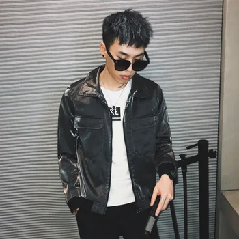 

2019 spring silver bright face spirit guy handsome social man jacket jacket men's Korean version of the trend of clothes