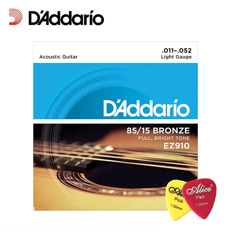 D'Addario EZ910 85/15 бронзовые световые акустические гитарные струны световой