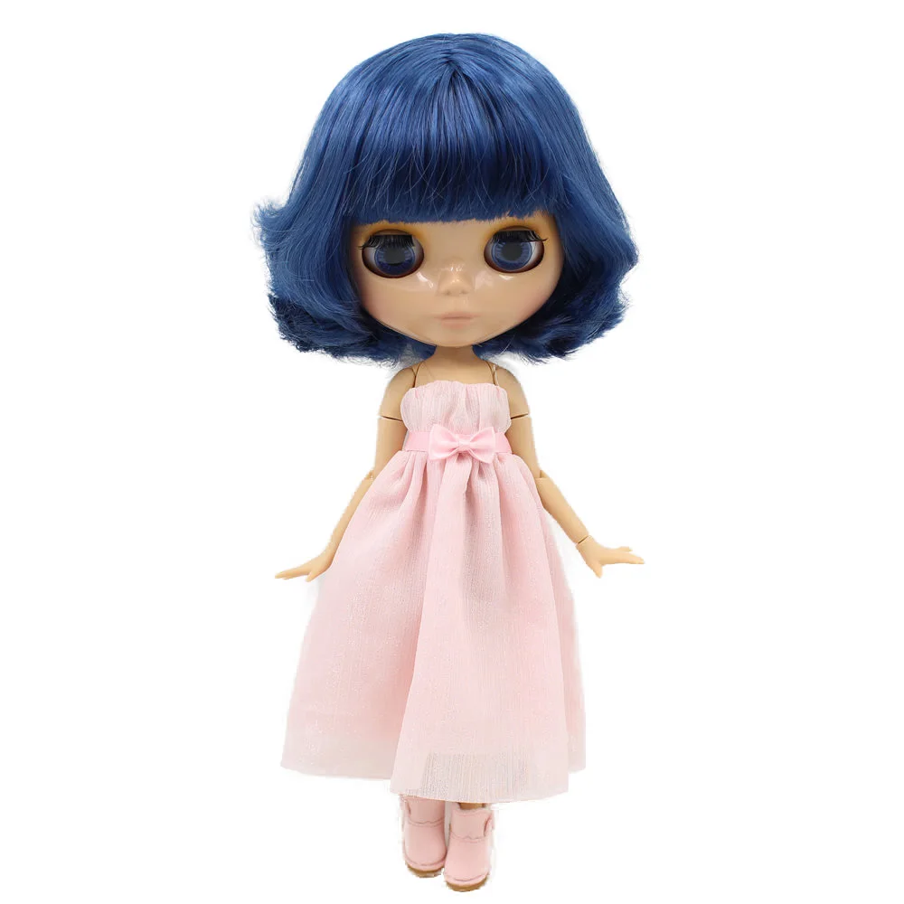 

ICY Nude Blyth Doll Serires No.BL 6221 Blue hair JOINT body burning skin with big breast Factory Blyth