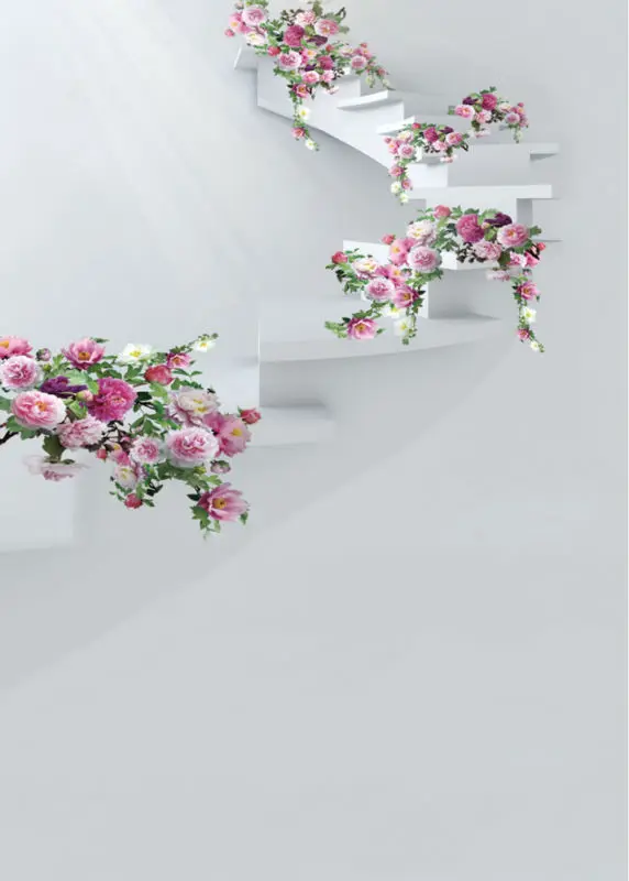 

holy white stair background wedding 5x7ft or 3x5ft for photo Studio vinyl photography backdrops flower stor photo props
