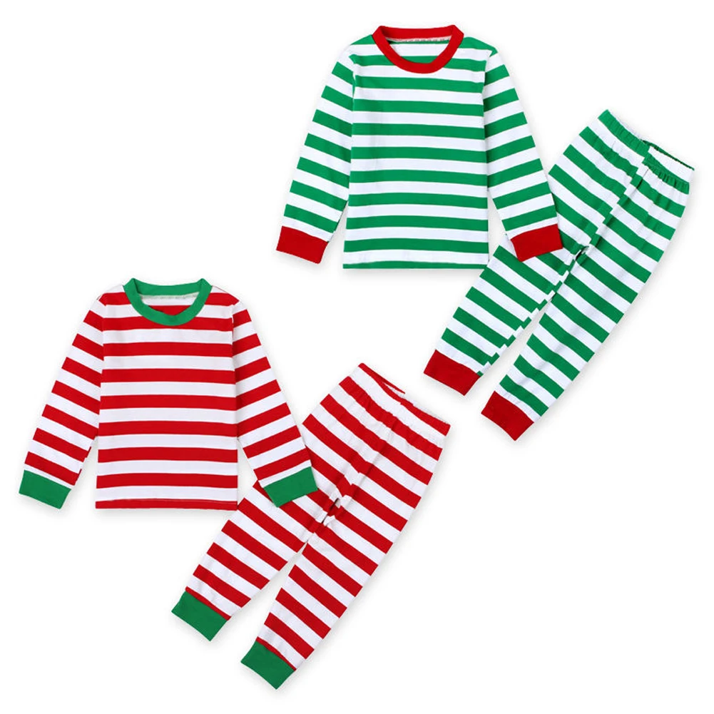 Семейные комплекты Рождественская пижама Рождественский комплект в полоску для сна папа мама малыша