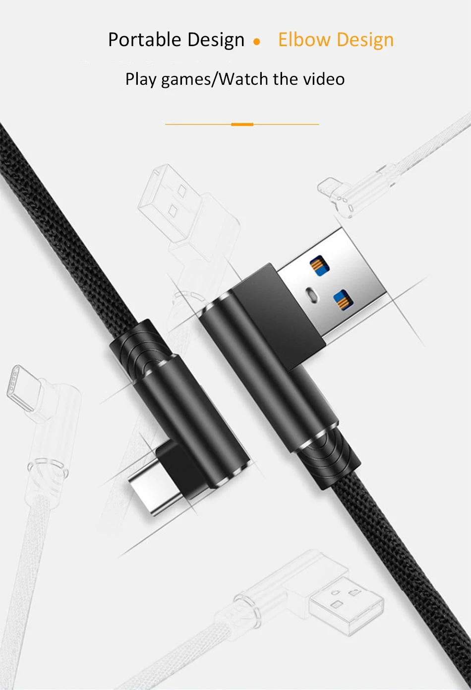 USB Type C Cable USB Cable To Type C Fast Charging Data Cable For Xiaomi Mi6 Nintendo For Samsung Galaxy S9 Switch USB-C YS-162