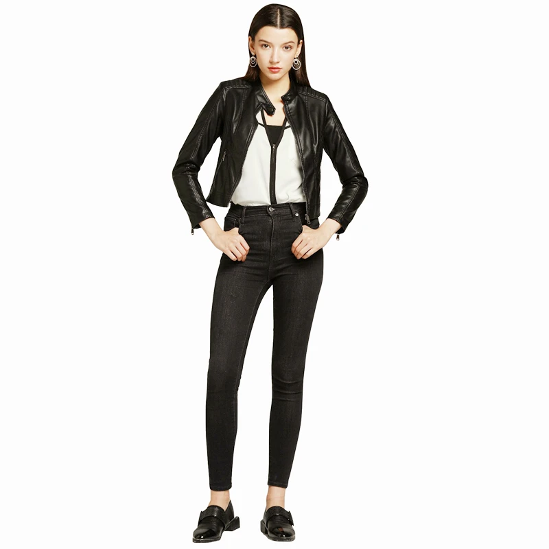 NXH Leather Jacket Women Spring Autumn Biker jacket Plus Size Fashion Faux Leather coat Soft Pink Jaket jaqueta de couro
