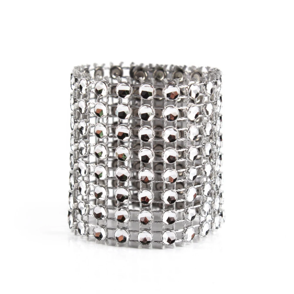 

Ourwarm 10Pcs Napkin Rings for Wedding Napkin Holders Rhinestone Chair Sashes Banquet Dinner Christmas Table Decoration