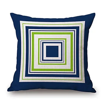 

Throw Pillow Cover 18x18 Beautiful Abstract Geometric Square Navy Lime White Spring Summer Home Decor Invisible Zipper Durable D