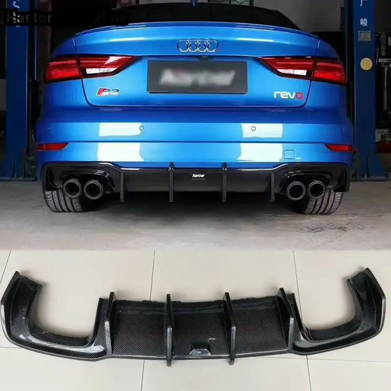 For Audi S3 With Sline Carbon Fiber Rear Body Kit Bumper Diffuser Auto