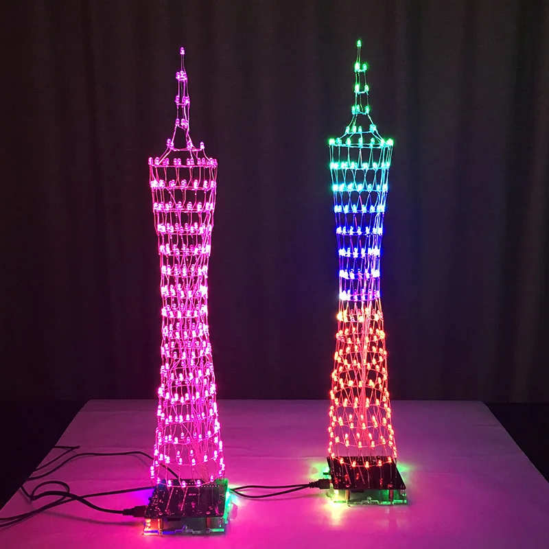 LEORY DIY 3D светодиодный светильник куб комплект 16*16 светодиодный музыкальный спектр Diy Электронный комплект с пультом дистанционного управления для DIY сварочного энтузиаста