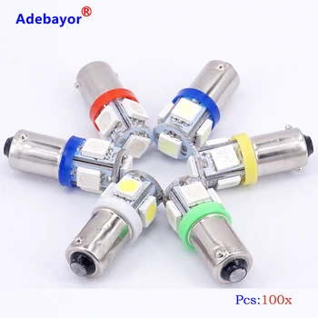 

500 X T11 DC12v BA9S 5 SMD 5050 LED Light bulbs 5SMD T4W 1445 Q65B H6W 182 53 57 Car Indicators Light Interior Bulb Wedge Lamp