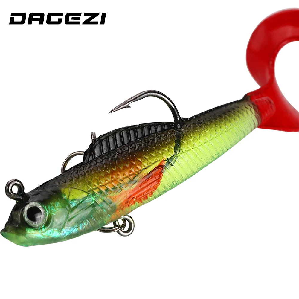 Джиг голова DAGEZI свинцовая Мягкая приманка 1 шт. силиконовая искусственная 9 см/9 г
