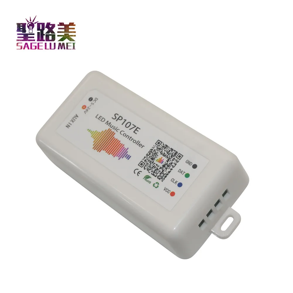 SP107E DC5-24V Bluetooth светодиодный музыкальный контроллер RGB SPI светодиодный контроллер с помощью приложения для телефона для WS2812 SK6812 APA102 LPD8806