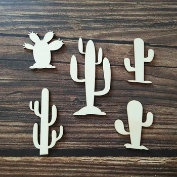

50pcs Laser Cut Unfinished Wood Cactus Shapes Wall Art Cactus Design Wedding Birthday Party Wall Table Decoration