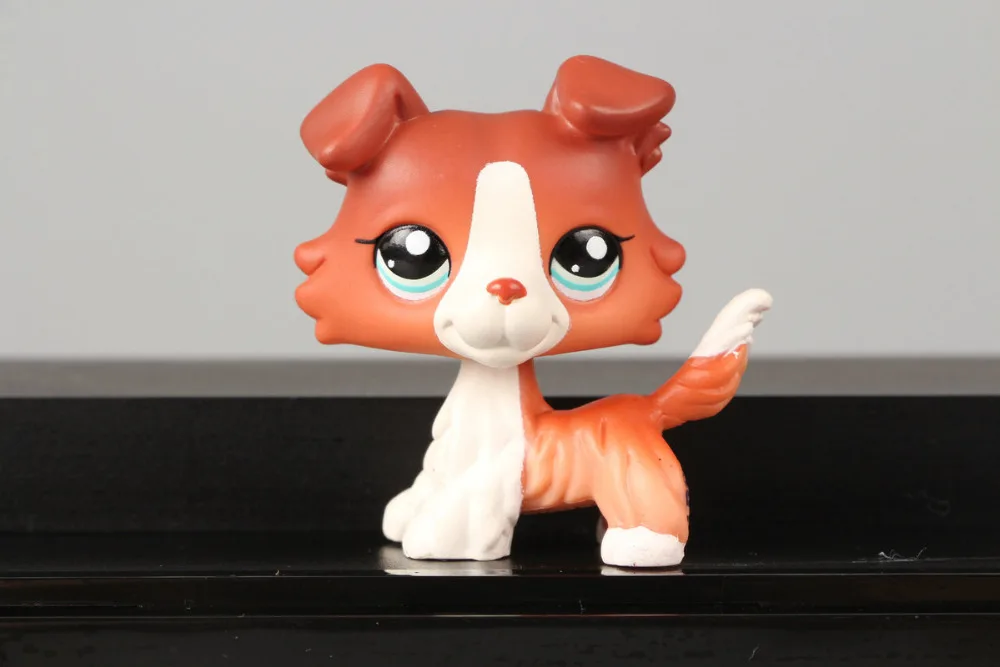 Lovely Pet Collection LPS Figure Toy 1542 Brown Collie Dog Puppy Blue Eyes Nice Gift Kids