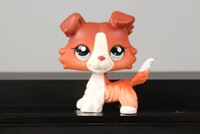 Lovely Pet Collection LPS Figure Toy 1542 Brown Collie Dog Puppy Blue Eyes Nice Gift Kids