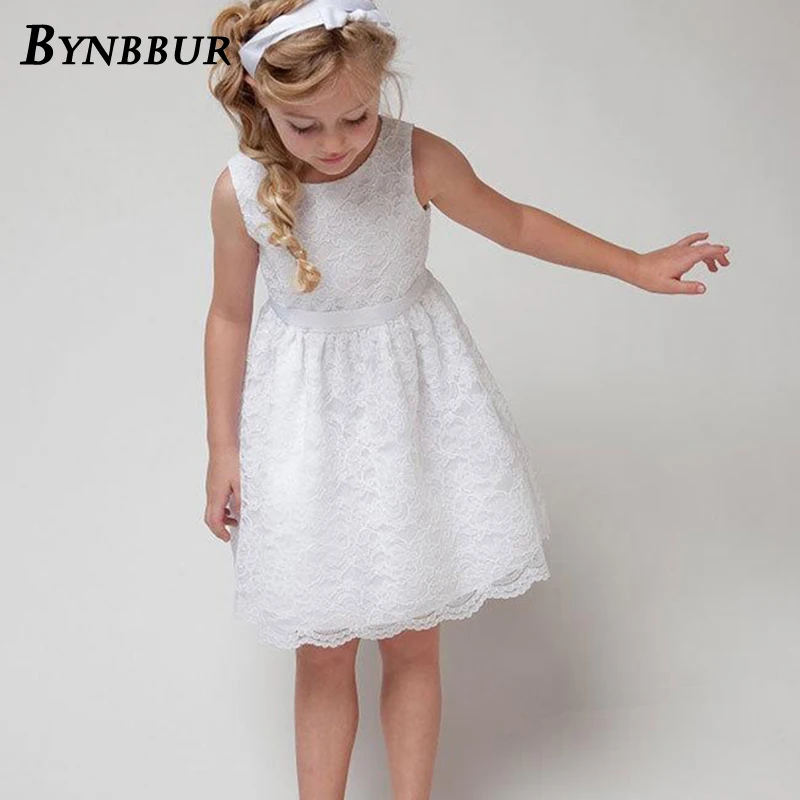 Bynbbur Lace Princess Dress Girls Bow Ribbon Sashes Party Dress Sleeveless Cute Baby Kid Elegant Girl Mini Dress 2019 Summer New Bynbbur Lace Princess Dress Girls Bow Ribbon Sashes Party Dress Sleeveless Cute Baby Kid Elegant Girl Mini Dress 2019 Summer New
