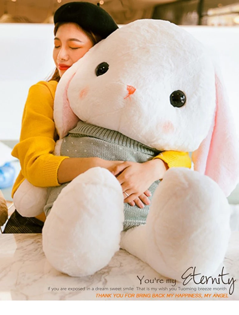 Dorimytrader Lovely Soft Cartoon Bunny Plush Doll Big Stuffed Anime Rabbit Toy for Girl Gift 50cm 70cm 100cm DY50007 (17)