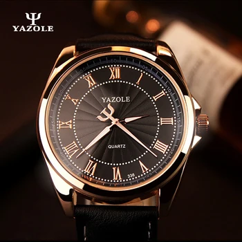 YAZOLE 2017 Mens watches Top Brand Luxury Mens Business Watch Male Clock Quartz watch Quartz-watch relogio masculino Gold A