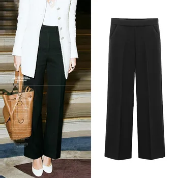 

Spring autumn new arrival elastic waist ankle-length pants women office lady solid color straight plus size 5XL female trousers