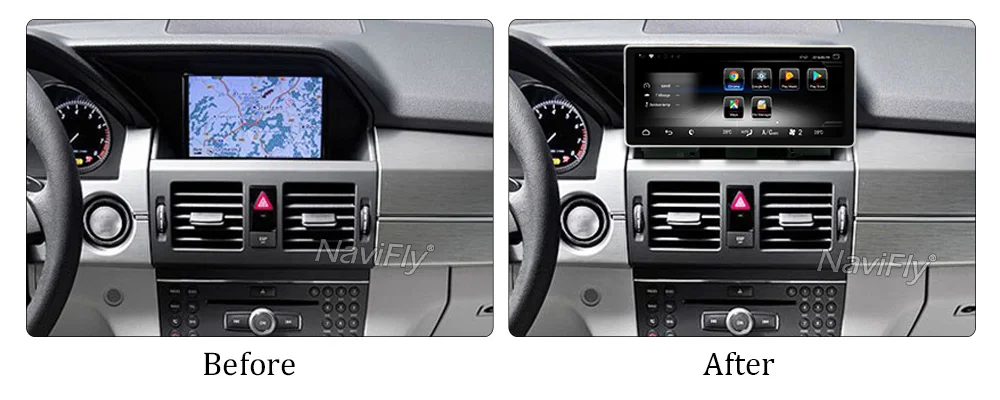 Top NaviFly 10.25 inch 3+32 Android 7.1 Car GPS navigation multimedia player for Mercedes Benz GLK X204 2008-2012 WIFI BT 4G LTE 7