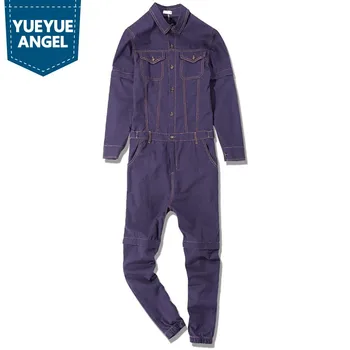 

Overalls Denim Workmens Spring New Fashion Casual Long Sleeve Tops Full Length Zipper Loose Fit Cargo Pants Jumpsuits Man
