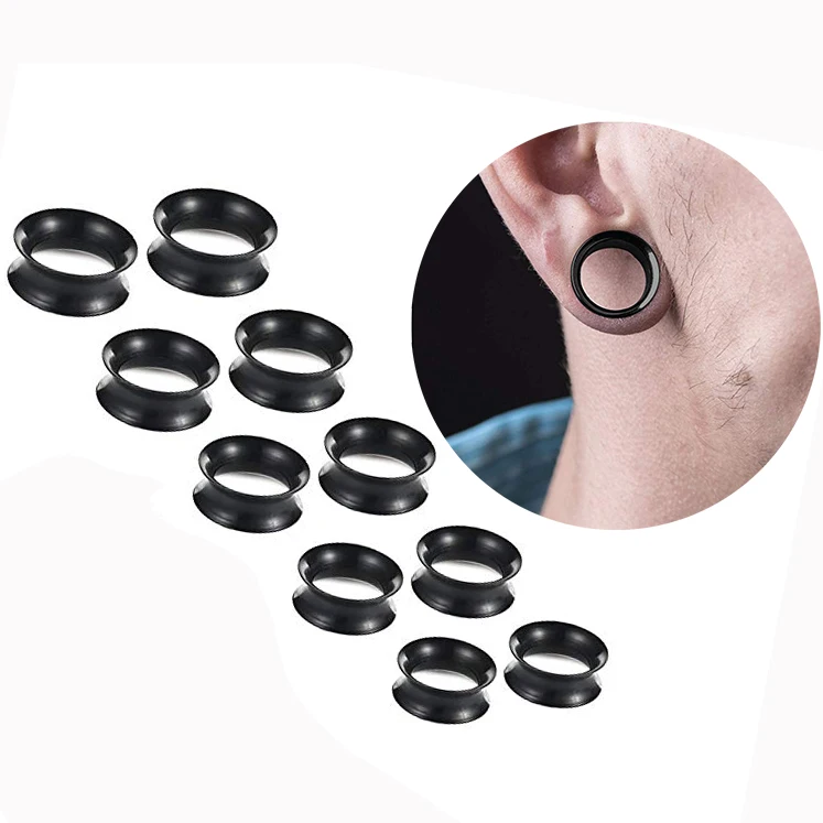 

10PCS/lot Jewelry Stainless Steel Gauges For Ear Auricle Amplifier Stretching Ear Expanders Rings Multiple Sizes Body Jewelry