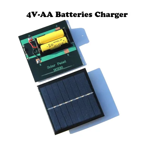 1 Вт 2 в 4 в солнечные батареи зарядные устройства для AA AAA перезаряжаемые батареи 90*90 мм 1 Вт 2 в 4 в солнечная панель батареи зарядки - Цвет: 4V AA Charger