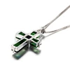 Classic Cross Design Pendant Necklaces Women Necklace Created Emerald Stone Fashion Crucifix Necklace Women Jewelry Gift ► Photo 3/6
