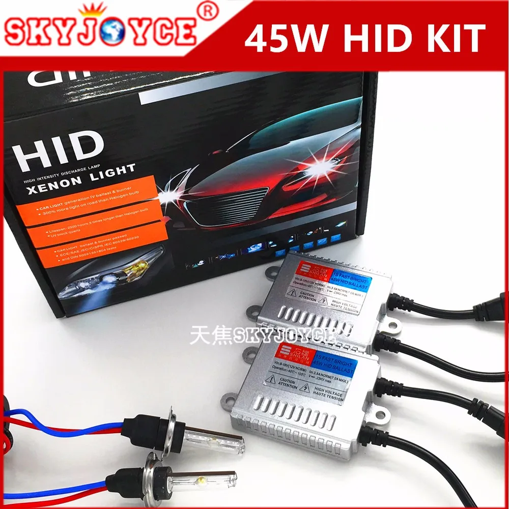 Fast bright xenon hid kit H7 H8 H11 8801 H27 9005 9006 H3 H1 hid conversion kit 45W 3000K-8000K for cnlight hid replacment (1)