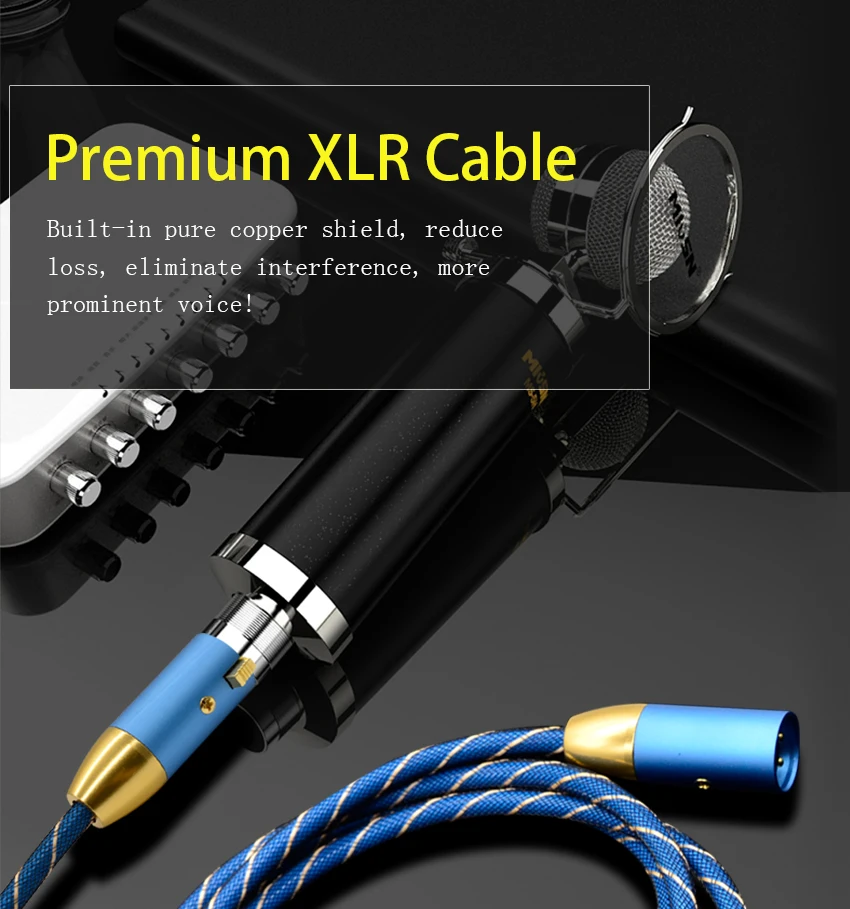 EMK XLR Cable Microphone Audio Sound Cannon Cable XLR Male to Female Extension Aux Cable for Mixer Stereo Camera Amplifier (13)
