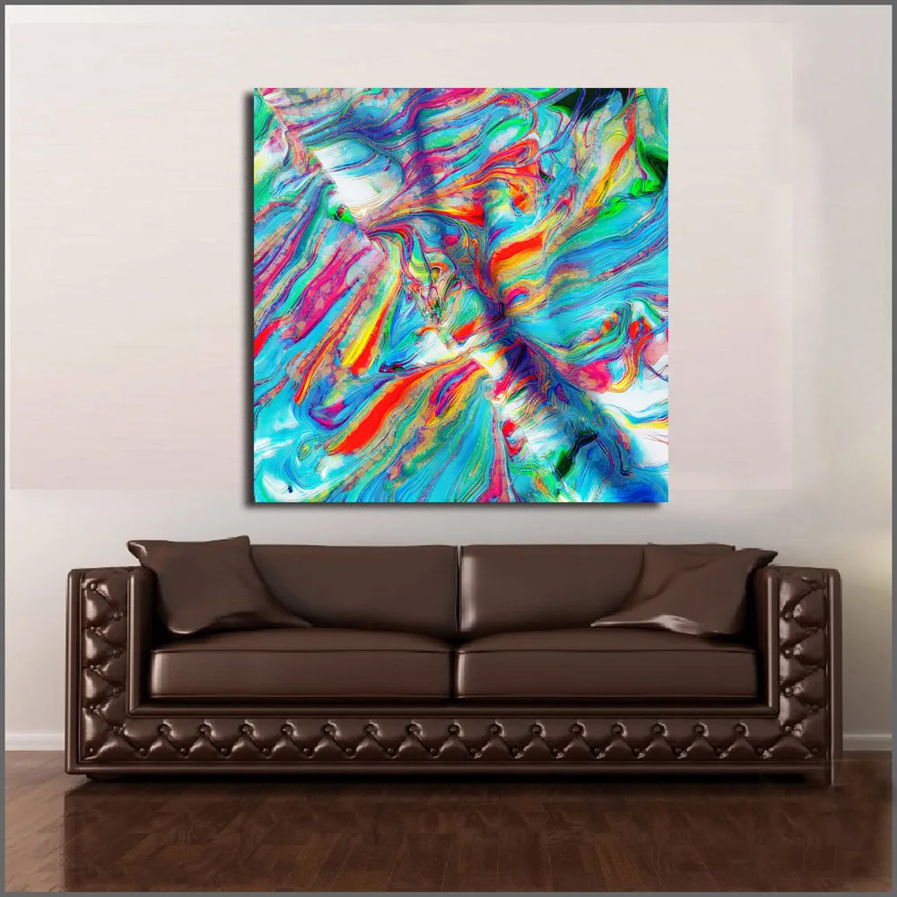 Wlong Art модная печать картина маслом холст абстрактные цвета настенные картины для