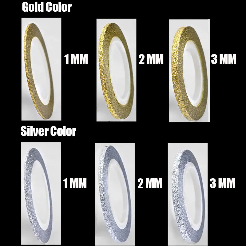 6 шт./компл. Золотой Серебряный ноготь Блеск рулонов Чередование ленты линия 3d ногтей наклейки матовая Self-клейкие переводные наклейки украшения «сделай сам» инструменты