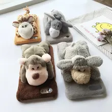 3D мультфильм симпатичные pet Плюшевые куклы игрушки модель DIY животных осел овец обезьяна жираф комплект чехол для iphone 6 6 s 6 s 7 плюс крышка случаев