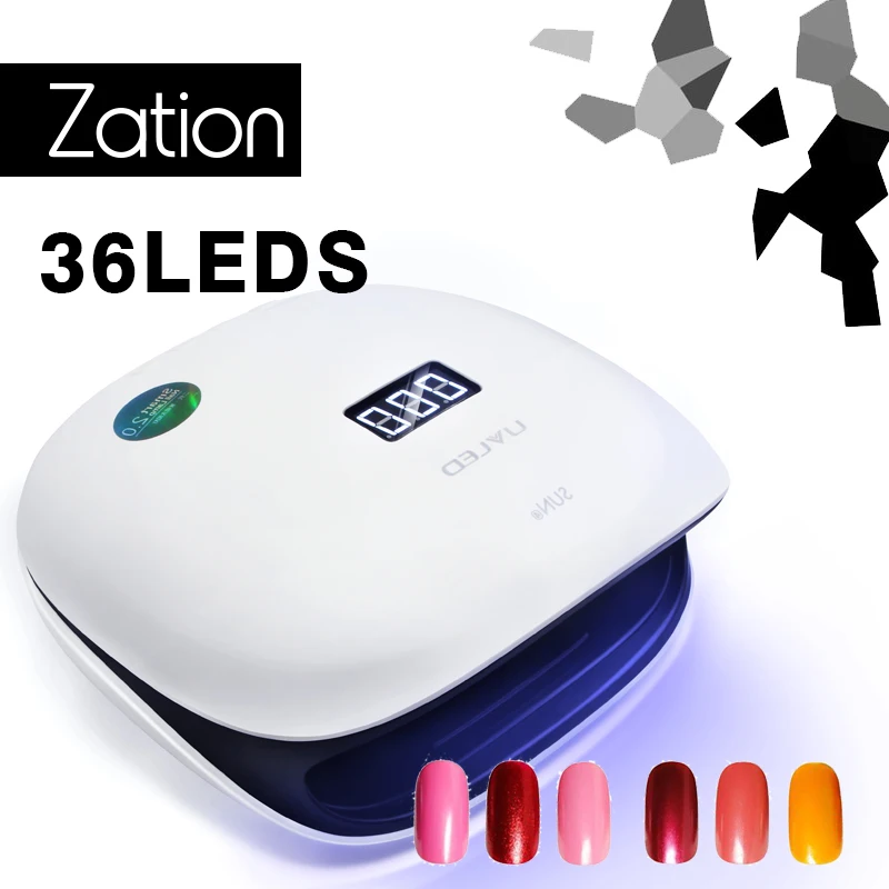 Zation Nails Tools 48W LED Lamp Drying Gel Varnish with Nail Products