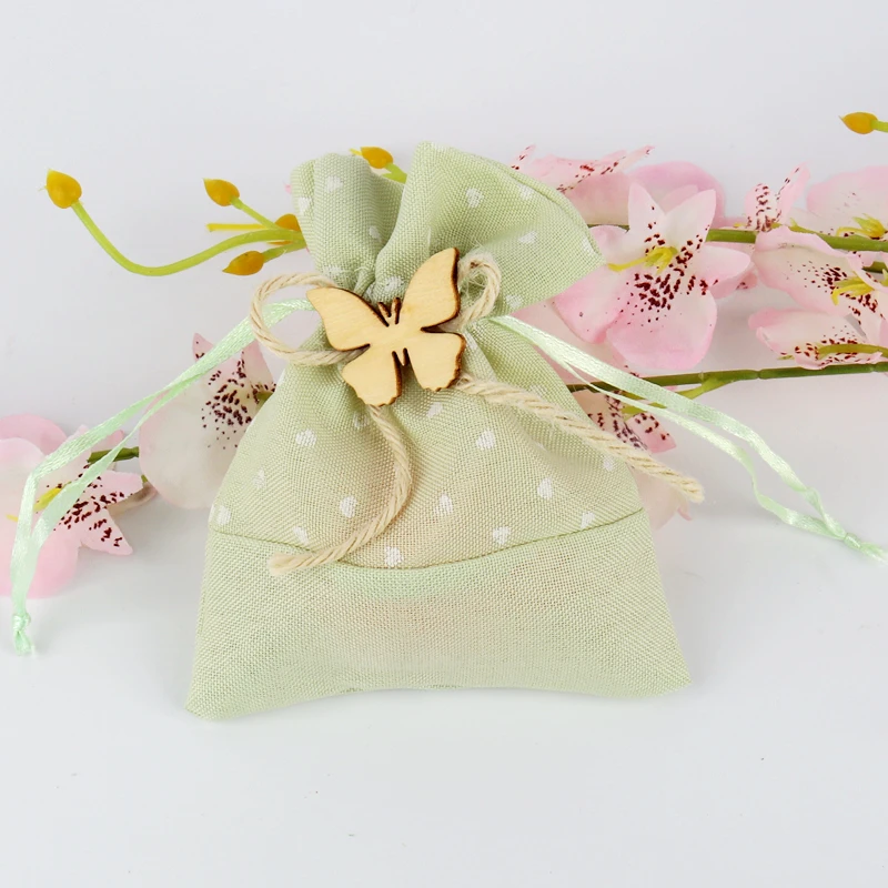30 шт. 10*11,5 см бант шнурок подарочная сумка DIY конфетная сумка для домашнего хранения чайная ткань сумки ванильное Саше простые новогодние подарочные сумки - Цвет: green
